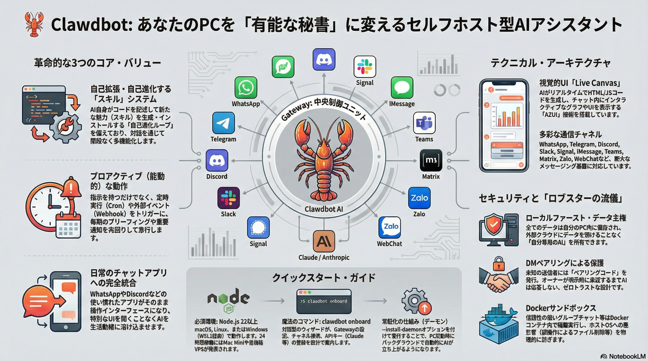 ClawdBot - 自己進化する常駐型パーソナルAIアシスタント